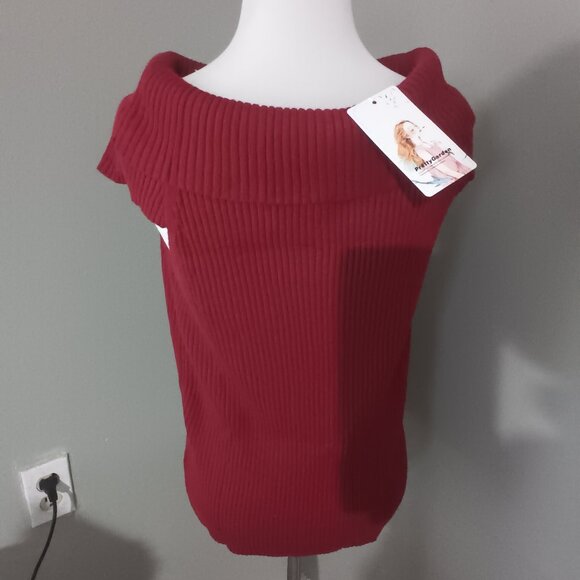 NWT Pretty Garden Off Shoulder Sleeveless Sweater L Large - Picture 10 of 11